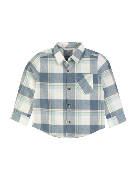 Alpine Plaid Flannel Long Sleeve Button Down Shirt