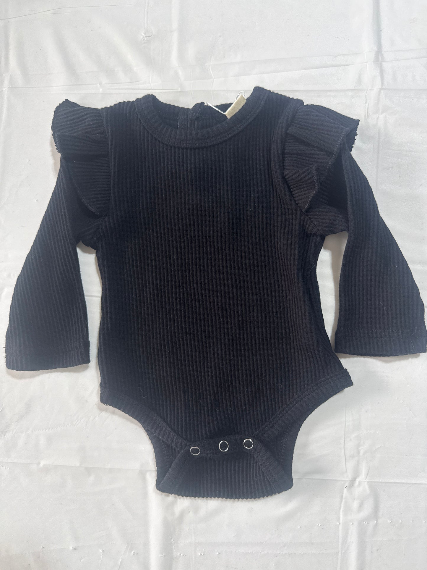 Flutter Sleeve Body Suit - Black