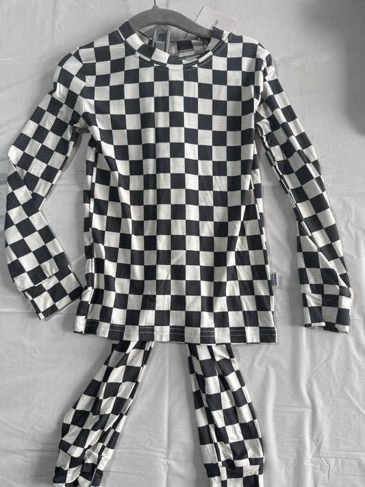 Checkerboard Bamboo Set - Black