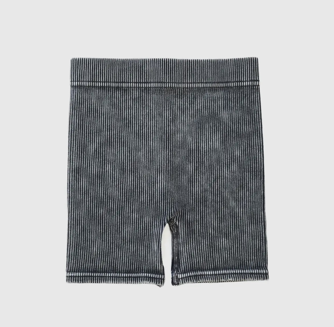 Acid Wash Biker Shorts - charcoal