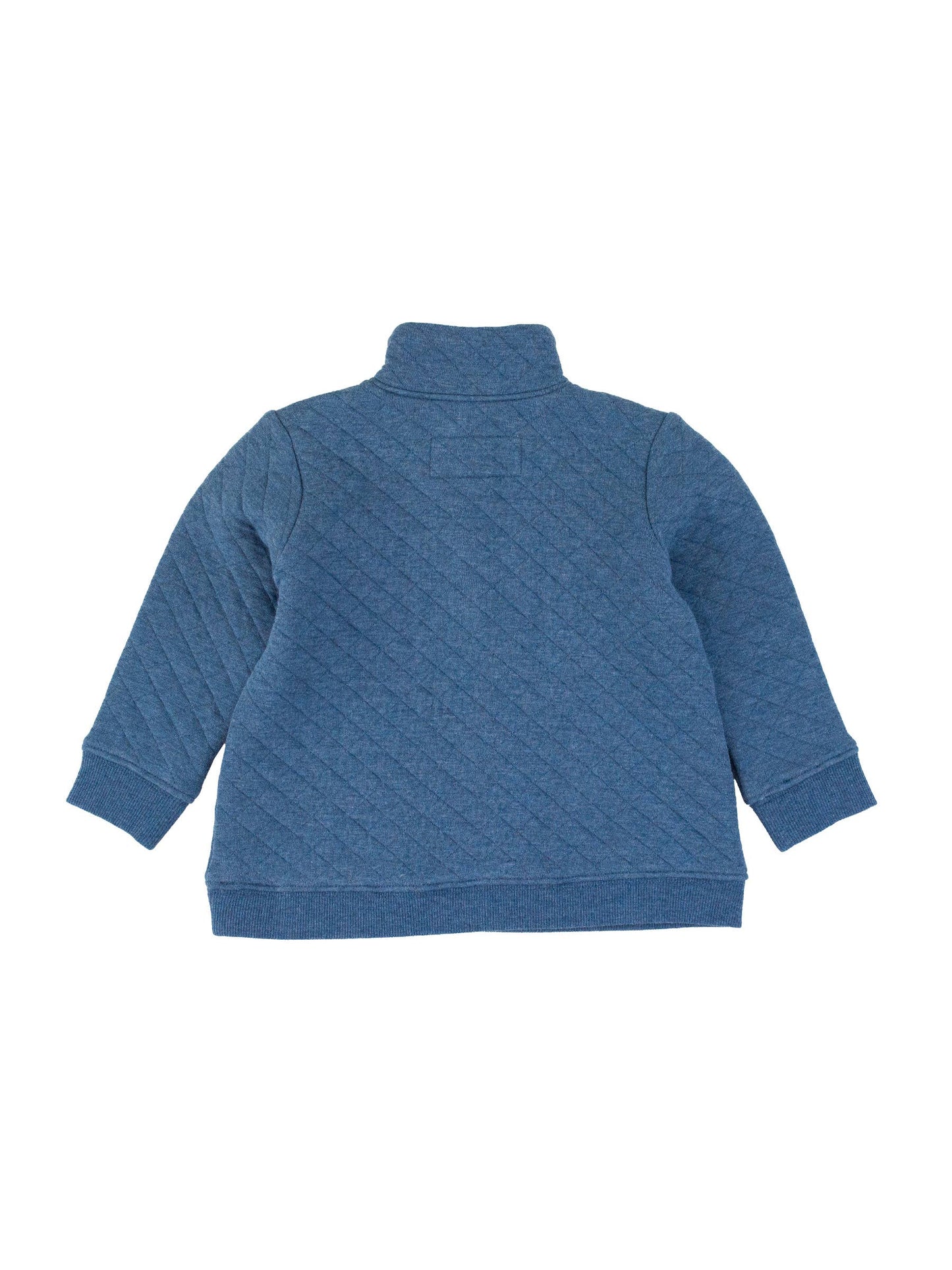 Quilted Quarter Snap Sweatshirt: Blue