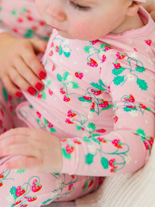 Sweet As Strawberries Bamboo Footed sleeper