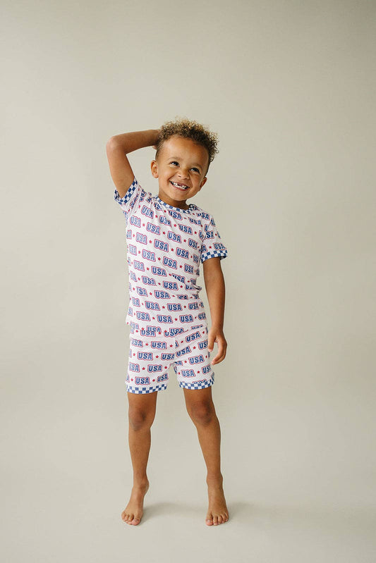Bamboo 4th of July Shorts Set | USA