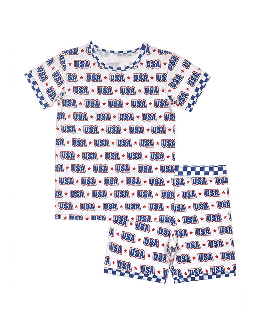 Bamboo 4th of July Shorts Set | USA