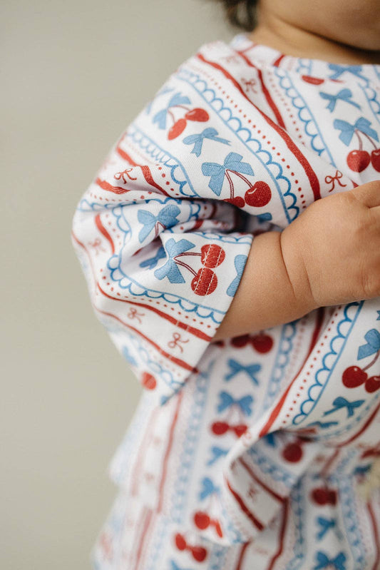 4th of July Shorts Set | Cherries & Stripes: 3T