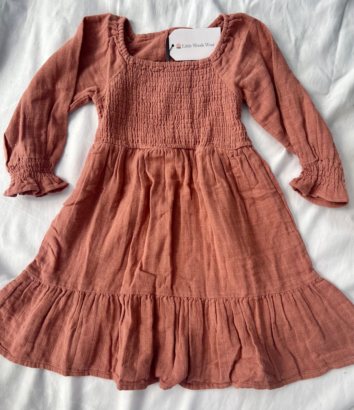 Muslin Smocked Dress - Rust