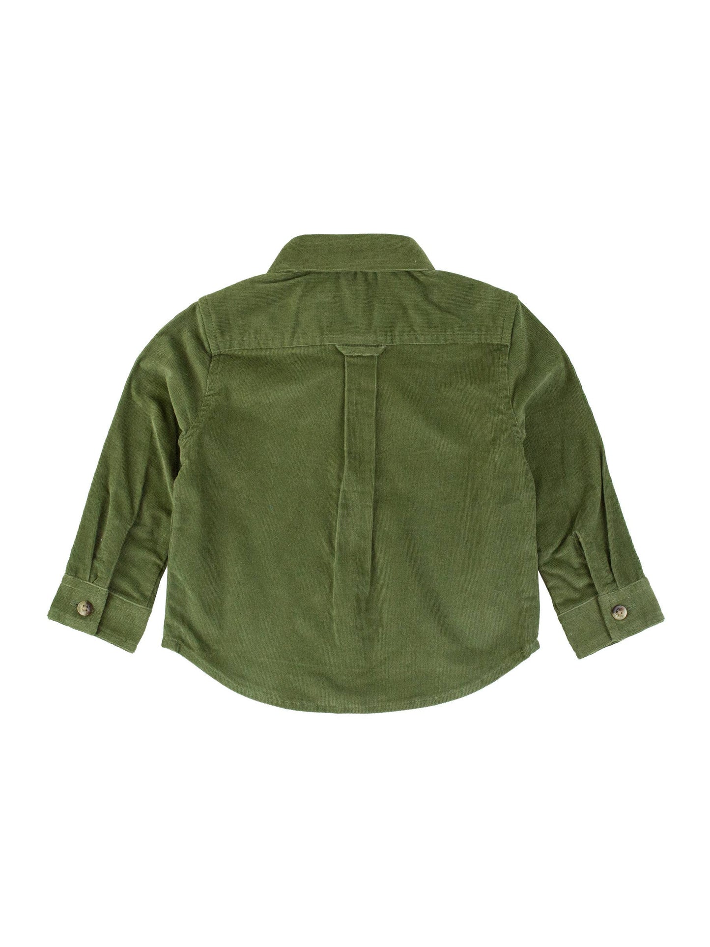 Corduroy Long Sleeve Button Down Shirt / Green