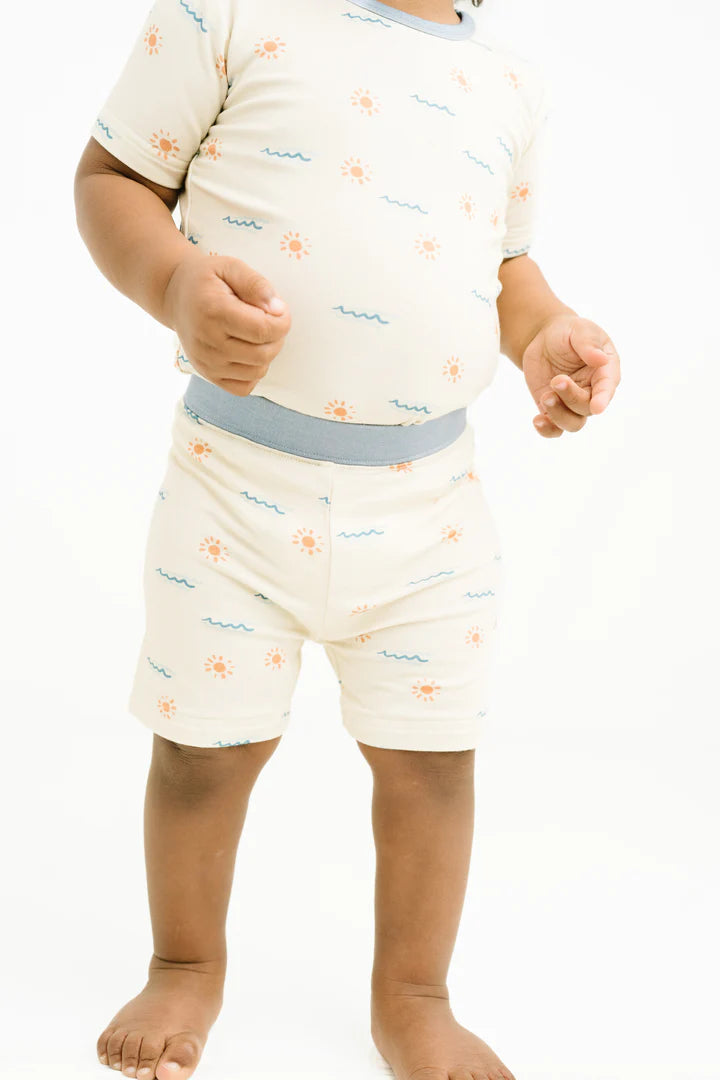 Bamboo Short Set - Waves