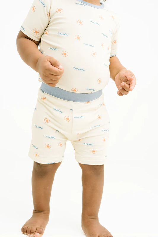 Bamboo Short Set - Waves