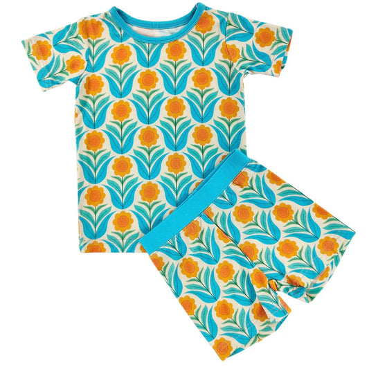 Bamboo Short Set - Bright Flowers