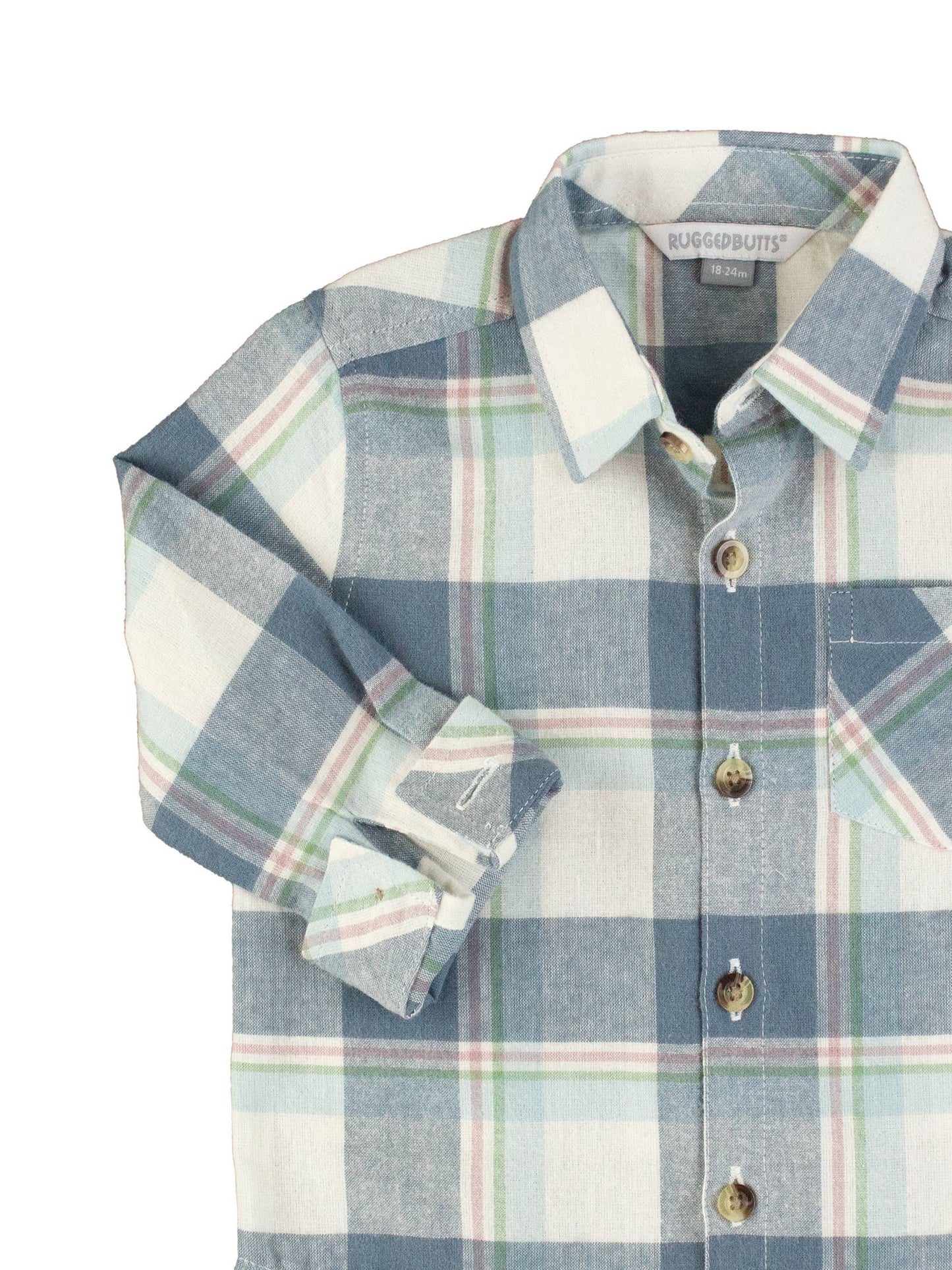 Alpine Plaid Flannel Long Sleeve Button Down Shirt
