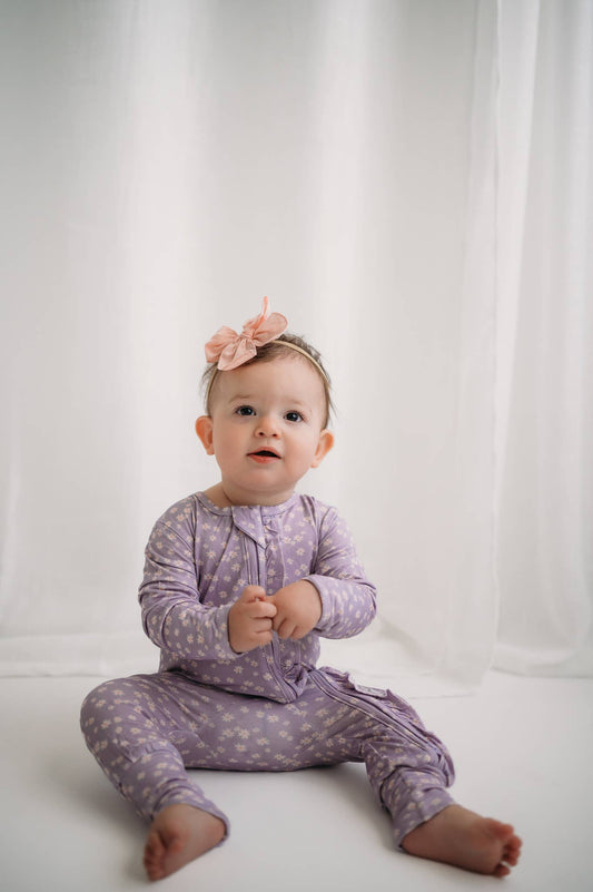 Lilac Posies - Bamboo Ruffle Sleeper