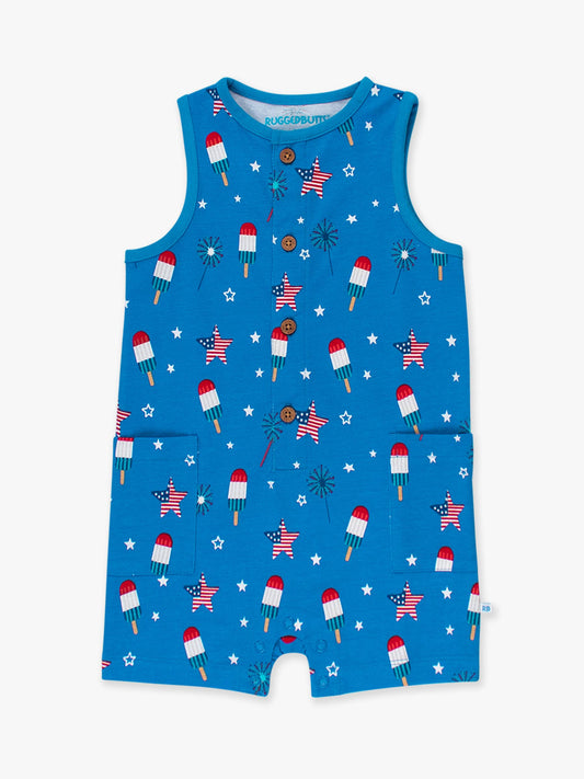 Baby Boys Freedom Fireworks Pocket Romper