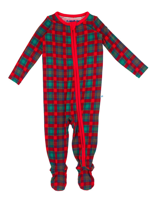 Merry Memories Plaid Bamboo Viscose Footed One Piece Pajama