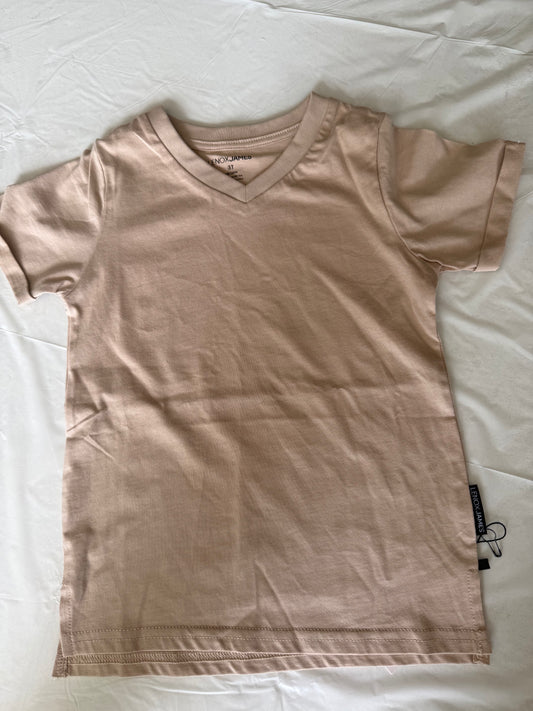 V Neck Tee - Tan