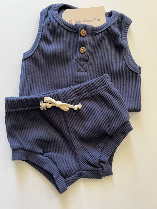 Navy Ribbed Set