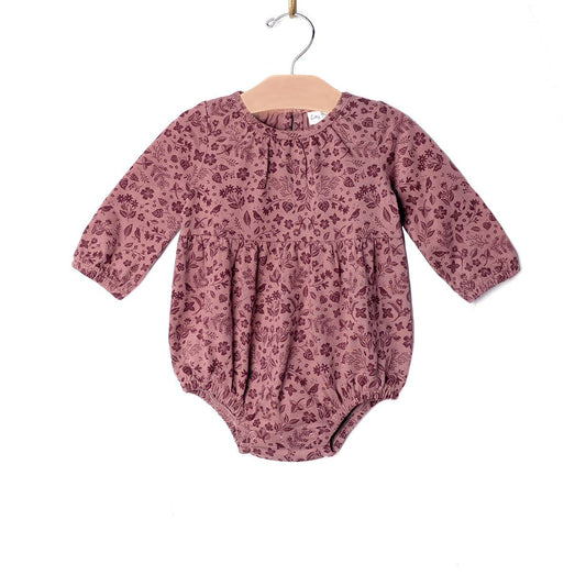 Long Sleeve Shortie Romper- Plum