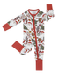 Bamboo Baby Clothing Zip Romper | Retro Christmas