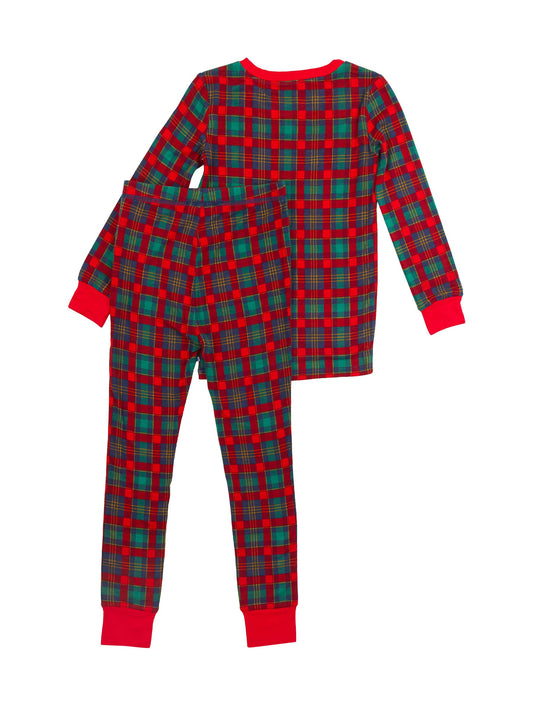 Merry Memories Plaid Bamboo Viscose Long Sleeve Pajama Set: Redi