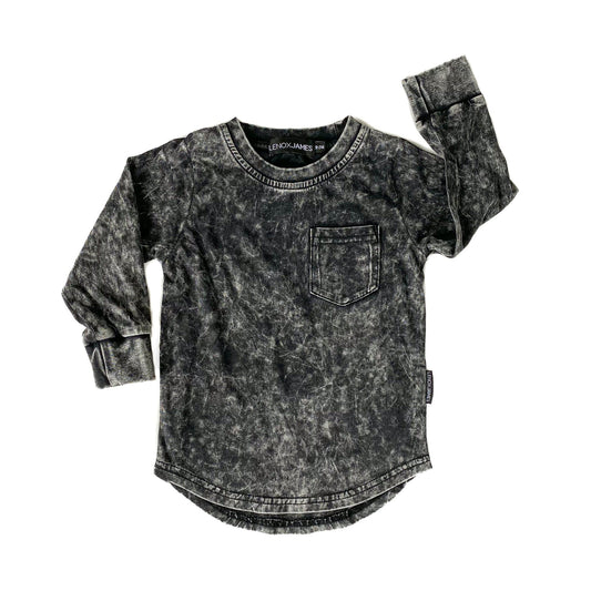 Long Sleeve Stone Wash Pocket Tee