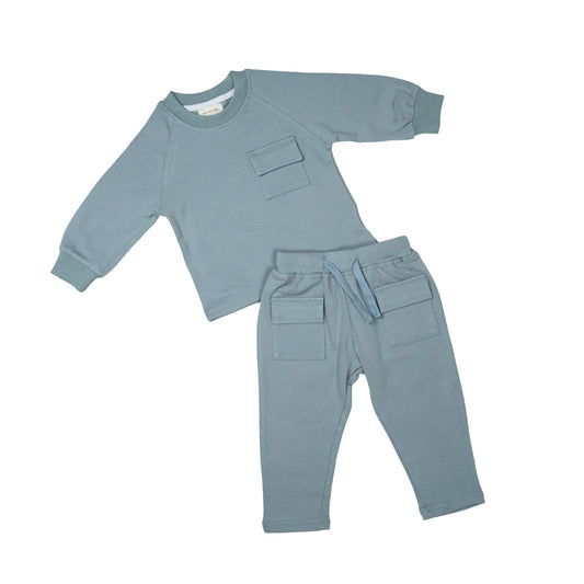 Long Sleeve Play Set - Dusty Blue