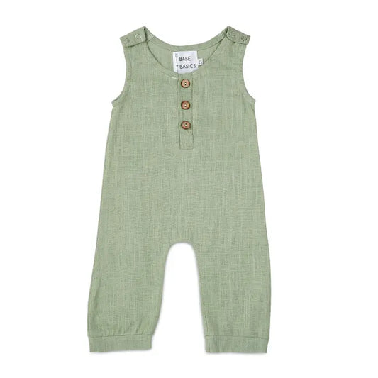 Sage linen romper