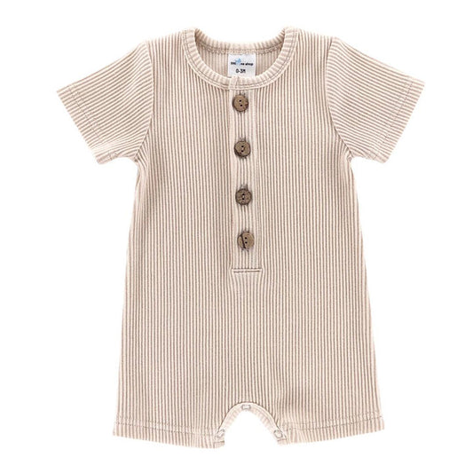 Oat Short Ribbed Romper