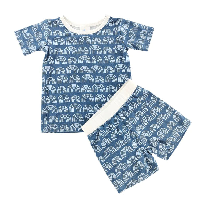 Blue Rainbow Bamboo Short Set